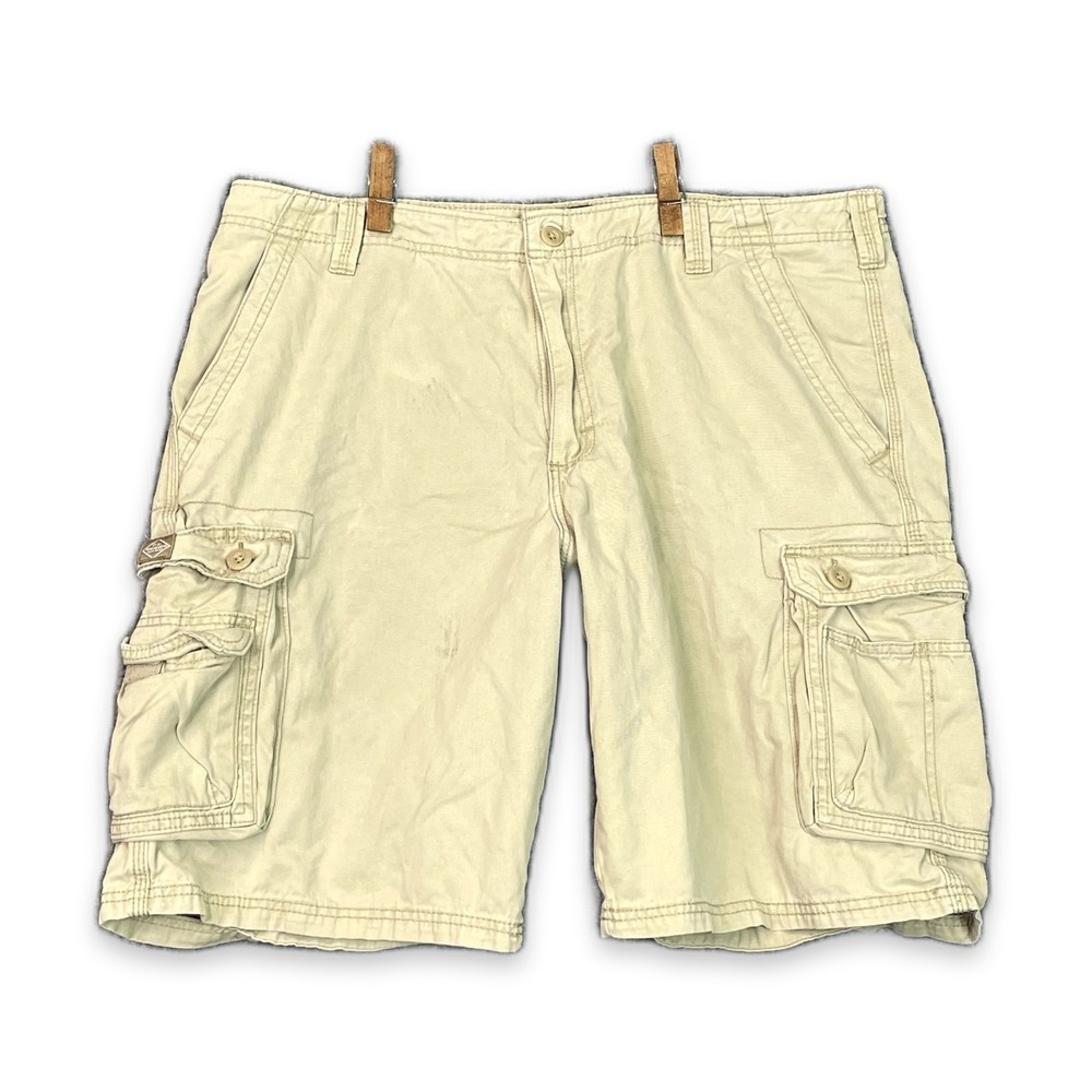 Lee 11.5" Wyoming Cargo Shorts Mens 40 Beige Cotton Outdoor Gorpcore Workwear